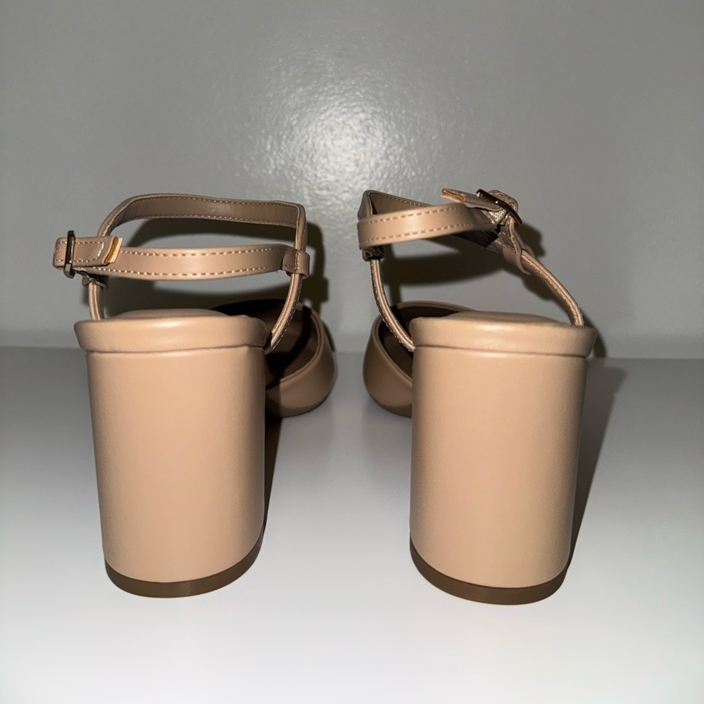 On 34th Women’s Nude Block Heel Sandals Size 9.5 - Picture 3 of 8